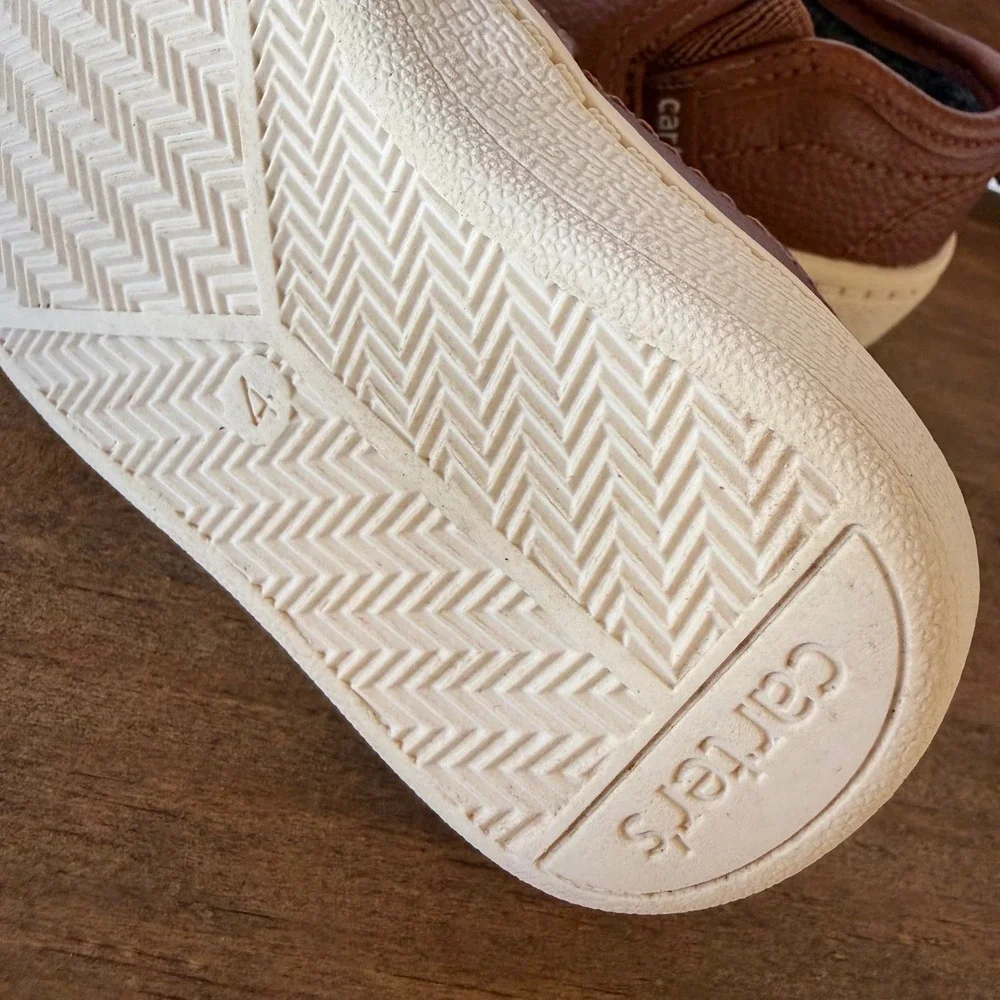 Carter's Ricky Toddler Slip On Sneakers Size 4 Brown Faux Leather Casual